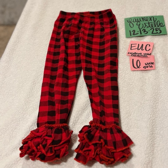 KCB Other - Red and Black Plaid Ruffle Leggings
